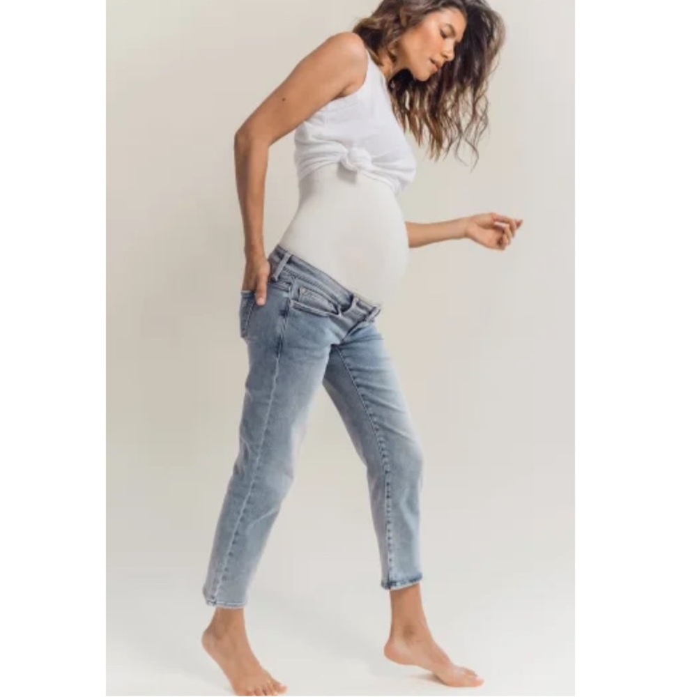 BLANQI Maternity Belly Support Straight Crop Jeans - Size 4